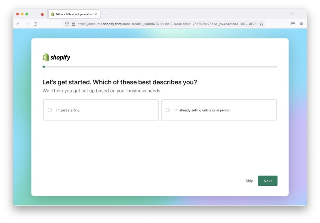 shopify onboarding test